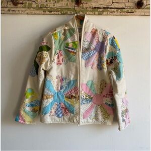 Dresden Plate Quilt Patchwork Floral Jacket